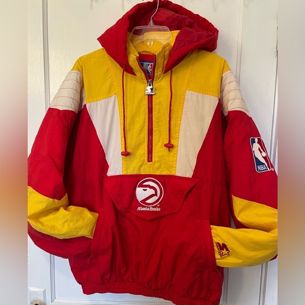 Vintage Starter Atlanta Hawks Pullover Hooded NBA